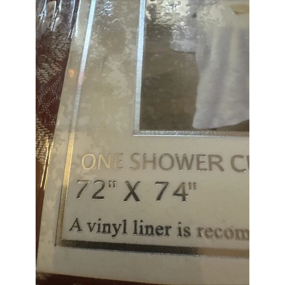 Rodeo Home Shower Curtain Burgundy/ Gold 72x74 Jaquard Cloth Texture